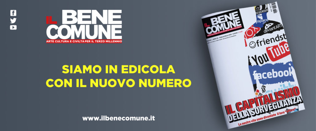 banner pubblicitario del giornale in edicola con la copertina e lo strillo Il capitalismo della sorveglianza